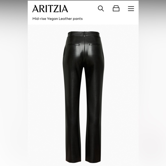 Aritzia Babaton Mid rise vegan leather pants - Picture 3 of 7